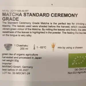Bio Matcha Std Ceremony Grade" BIO 50g - Thumbnail Image 3